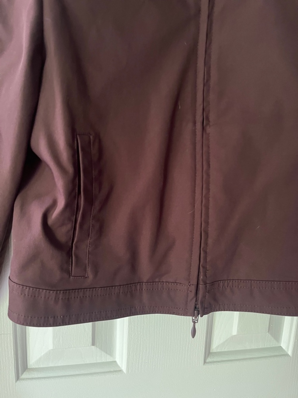 Zara Burgundy Bomber Jacket with Red and Cream Stripes - Picture 4 of 5